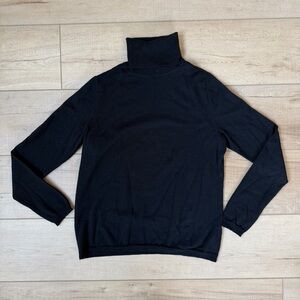 Pendleton Sweater Womens Small Black Turtleneck 100% Merino Wool Knit Pullover